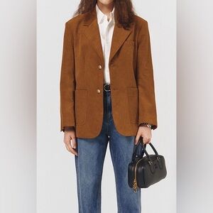 Dunst unisex, vintage corduroy, blazer, camel, beige size small NEW a-46